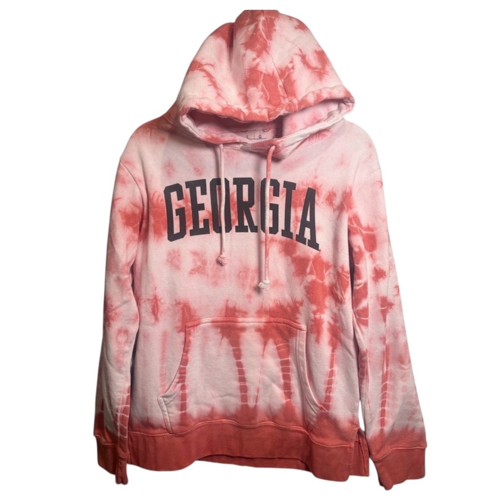 Women's Pressbox Red Georgia Bulldogs Campus Tie-Dye Pullover Hoodie, L